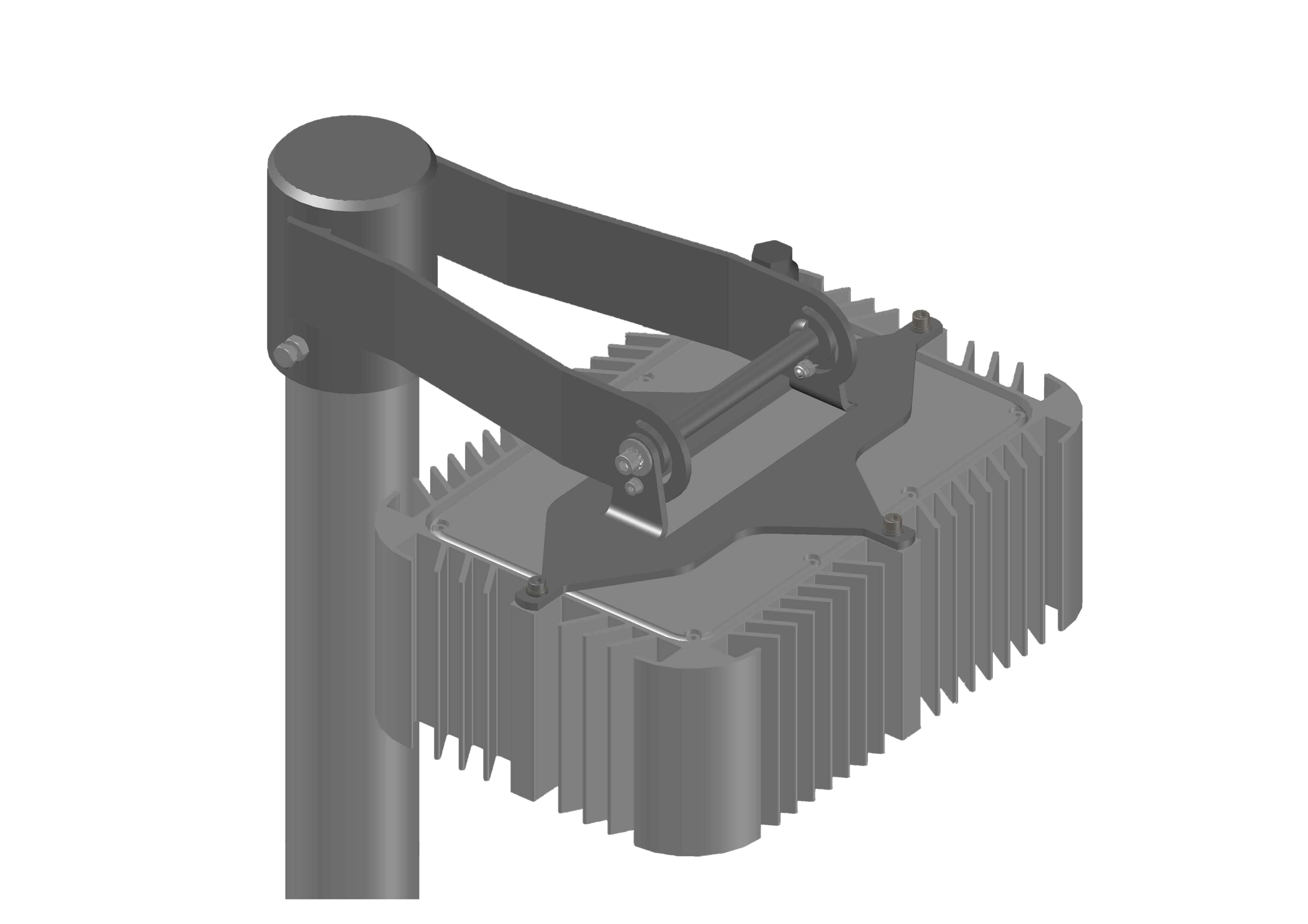 LAMPADA BRICK HB INOX CON ANCORAGGIO A PALO DRITTO GRIGIO trs