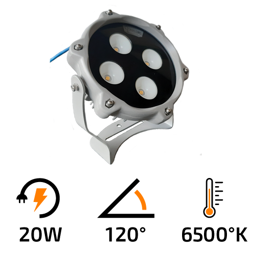 Lightbeam 20W 4 Led 60° 6500°K IP65 cod. 76.071.000