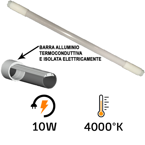 TUBO LED 10W L=590 4000°K Cod. 78.010.000